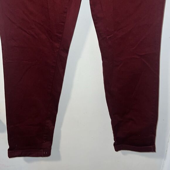 NINE WEST VINTAGE AMERICA Maroon Emma Aviator Pants-10 - Picture 3 of 8